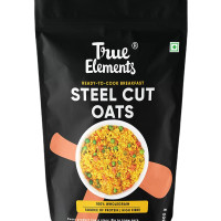 True Elements Steel Cut Oats 500g | Sugar Free Oats | Healthy Breakfast | 100% Wholegrain | Diabetic Friendly Oats | Breakfast Cereal