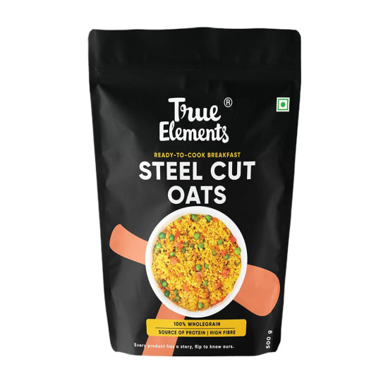 True Elements Steel Cut Oats 500g | Sugar Free Oats | Healthy Breakfast | 100% Wholegrain | Diabetic Friendly Oats | Breakfast Cereal True Elements Steel Cut Oats 500g | Sugar Free Oats | Healthy Breakfast | 100% Wholegrain | Diabetic Friendly Oats | Breakfast Cereal