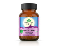 ORGANIC INDIA - A TATA Product - Pure Ashwagandha Root Capsules (Pack of 2)- 60 Veg Caps (400mg) Each, For Vitality & Relieves Stress, Naturally Boosts Energy & Stamina, GMP & NPOP Certified