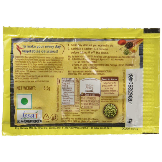 Maggi Masala-Ae-Magic Seasoning, Vegetable Masala - 72G Pouch (12 Sachet)