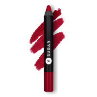 SUGAR Cosmetics Matte as Hell Crayon Lipsticks for Women | Lasts Up To 8+ Hours | Lip Crayon with Sharpener | 2.8gm - 01 Scarlett O'Hara