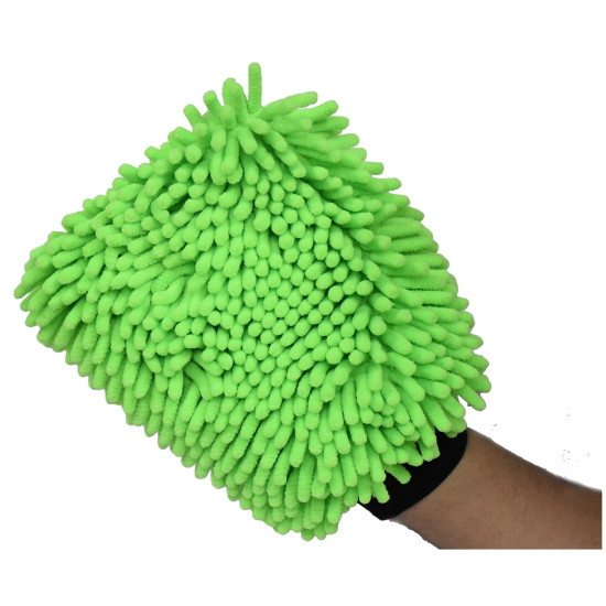 SOBBY Microfibre Wash and Dust Chenille Mitt Cleaning Gloves (1 PC Single Sided, Extra Large, Big Chenille Mitt Glove) Multicolor