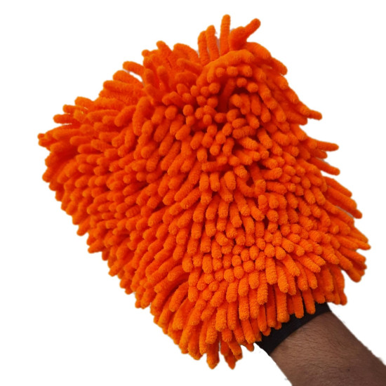 SOBBY Microfibre Wash and Dust Chenille Mitt Cleaning Gloves (1 PC Single Sided, Extra Large, Big Chenille Mitt Glove) Multicolor
