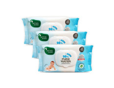 Mother Sparsh 98% Water Based Baby Wipes I Plant made Wet Wipes I 80 Pcs wipes with lid, Pack of 3
