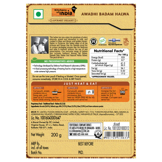 Kitchens of India Ready to Eat Badam Halwa, 200g