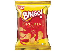 Bingo! Original Style Chilli Sprinkled - Flat Cut Spicy Potato Chips Pack for Snacks – 45g