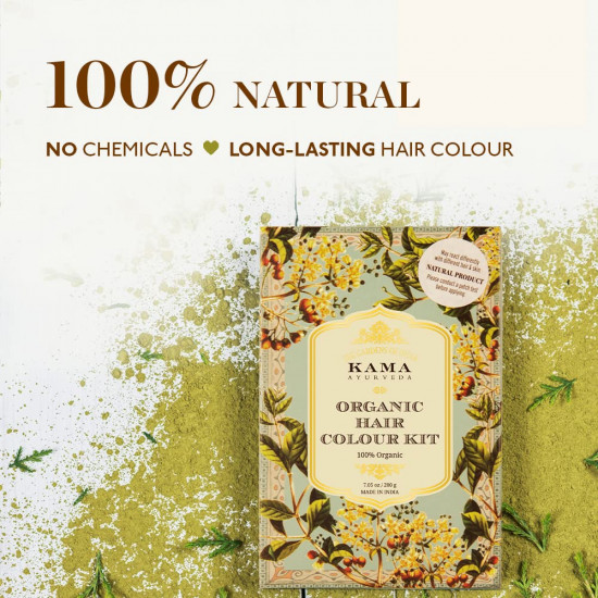 Kama Ayurveda Organic Hair Color Kit, Hair Color, Henna Powder and Indigo Powder, 200g - Multicolor (Pack of 1 each)