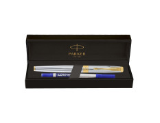 Parker Aster Shiny Chrome |Gold Trim |Roller Ball Pen