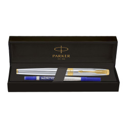 Parker Aster Shiny Chrome |Gold Trim |Roller Ball Pen