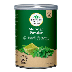 A TATA Product - Organic India Moringa Powder - 100g, Essential Nutrition Superfood, Helps Naturally Boost Energy Levels, Improves Stamina & Vitality, Rich In Vitamins & Minerals