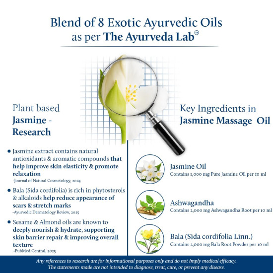 Blue Nectar Jasmine Herbal Body Oil | Natural Massage Oil for Full Body Relax & Glow | Ashwagandha & Sesame After Bath Body Oil for Women & Men (12 herbs, 100ml) Blue Nectar Jasmine Herbal Body Oil | Natural Massage Oil for Full Body Relax & Glow | Ashwagandha & Sesame After Bath Body Oil for Women & Men (12 herbs, 100ml)
