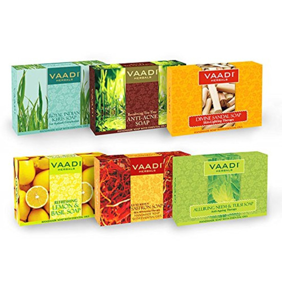 Vaadi Herbals Traditional Remedy Luxurious Handmade Herbal Soaps, 75g (Pack of 6)