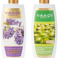 Vaadi Herbals Lavender Shampoo, 350ml with Olive Conditioner, 350ml