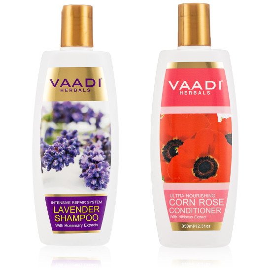 Vaadi Herbals Lavender Shampoo, 350ml with Corn Rose Conditioner, 350ml