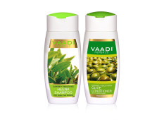 Vaadi Herbals Superbly Smoothing Heena Shampoo, 110ml with Olive Conditioner, 110ml