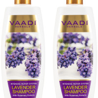 Vaadi Herbals Lavender Shampoo with Rosemary Extract, 350ml (Pack of 2)