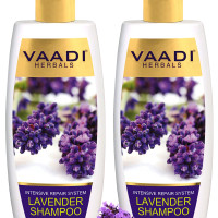 Vaadi Herbals Lavender Shampoo with Rosemary Extract, 350ml (Pack of 2)