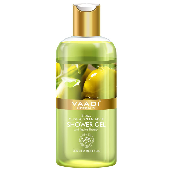 Vaadi Herbals Shower Gel, Breezy Olive and Green Apple, 300ml