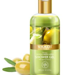 Vaadi Herbals Shower Gel, Breezy Olive and Green Apple, 300ml