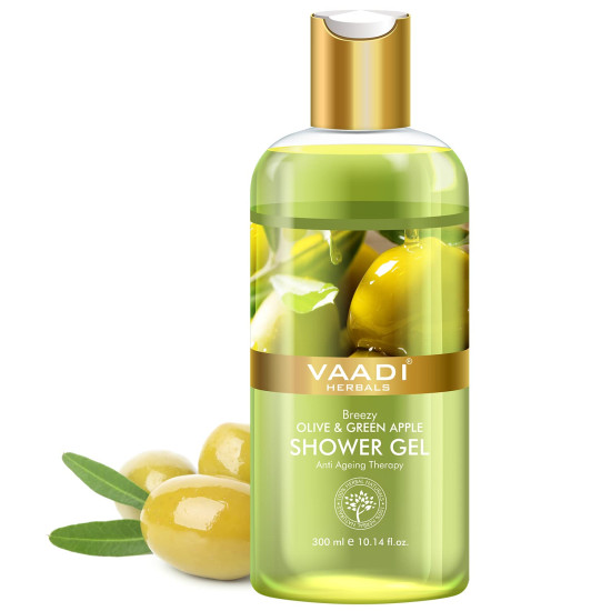 Vaadi Herbals Shower Gel, Breezy Olive and Green Apple, 300ml