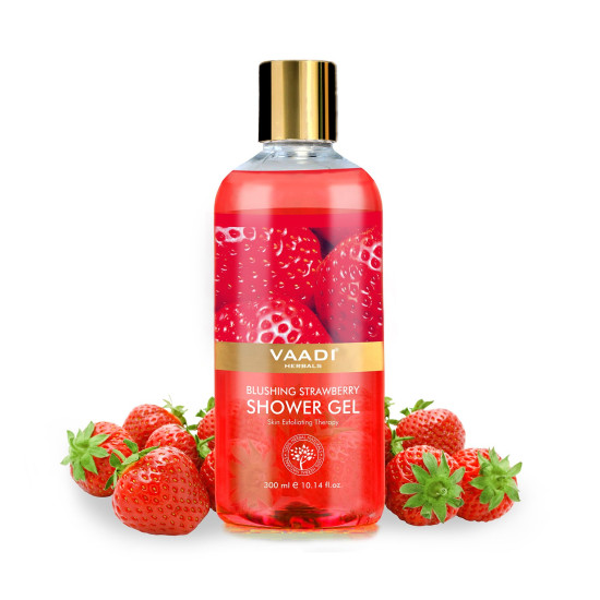 Vaadi Herbals Shower Gel, Blushing Strawberry, 300 ml