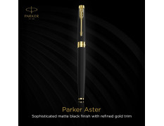 Parker Aster Matte Black |Gold Trim |Roller Ball Pen