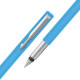 Parker Vector Standard Fountain Pen |Ink Color Blue | Fine Nib, Blue Body with Chrome Trim | Refillable Ink Pen with 3 Free Blue Ink Cartridges | A Premium Writing Experience for Everyone