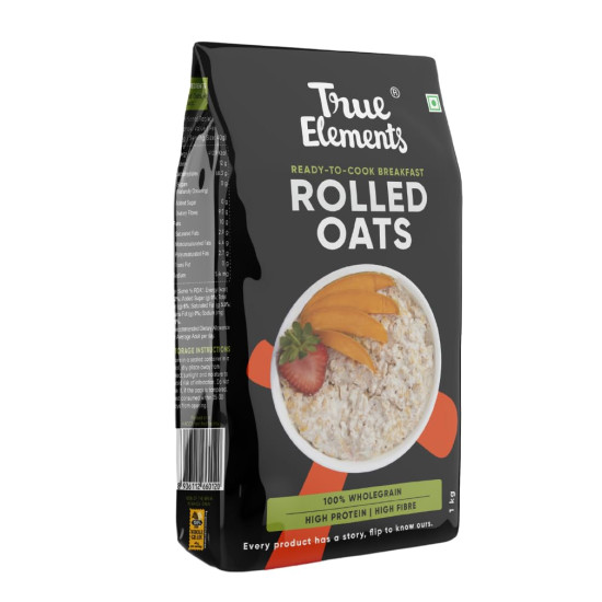 True Elements Rolled Oats 1 kg - Breakfast Cereal