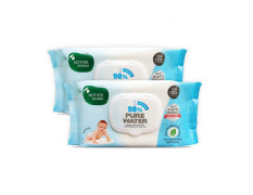 Mother Sparsh 98% Water Based Baby Wipes I Plant made Baby Wet Wipes I 80 Pcs wipes with lid, Pack of 2