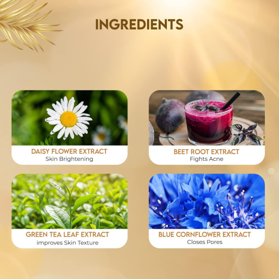 Jovees Herbal Ultra Radiance Gold Face Wash | Gives Nourished & Hydrated Skin, Reduce Dark Spot And Improves Skin Texture | For All Skin Types 100ML