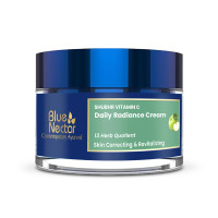 Blue Nectar Natural Vitamin C Face Cream for Glowing Skin Dark Spot Removal Cream for Women with Green Apple and Almond Oil 13 Herbs 50g