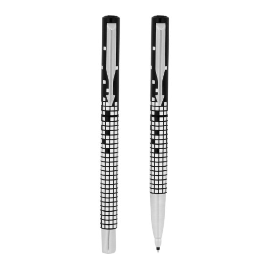 Parker Gift Set | Vector Special Edition Chrome Trim Roller Ball Pen with Parker Keychain | Ideal for Gifting | Elegant Gift for Any Occasion