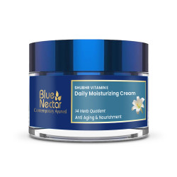 Blue Nectar Anti Aging Cream for Women for Wrinkles Fine Lines with Plant Based Vitamin C Vitamin E 14 Herbs 50g