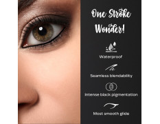 FACES CANADA Ultime Pro Intense Gel Kajal With Smudger & Sharpener - Black, 1.2 g | 24 Hr Long Stay | Waterproof & Smudgeproof | One Swipe Smooth Application | 3-in-1 Kajal, Eyeliner, Smokey Eyeshadow