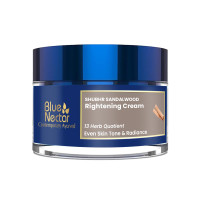 Blue Nectar Ayurvedic Sandalwood Radiance and Skin Brightening Cream Moisturizing Day Cream for Women for Daily Use Plant Based Face Cream for Women (13 Herbs, 50g)