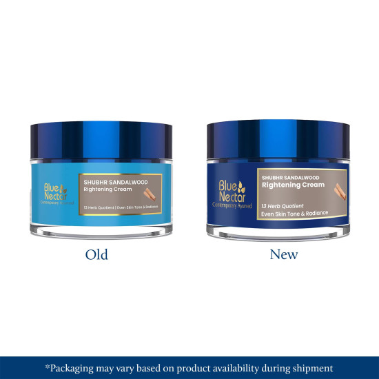 Blue Nectar Ayurvedic Sandalwood Radiance and Skin Brightening Cream Moisturizing Day Cream for Women for Daily Use Plant Based Face Cream for Women (13 Herbs, 50g)