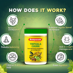 Baidyanath Triphala Churna | Helps Relieve Constipation |Quick Acidity & Gas Relief | Enriched with Amla - 100gms (Pack of 2)