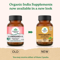 A TATA Product - Organic India Pure Ashwagandha Root Capsules - 60 Veg Caps (400mg), For Vitality & Relieves Stress, Naturally Boosts Energy & Stamina, Improves Immune System, GMP & NPOP Certified