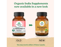 A TATA Product - Organic India Pure Ashwagandha Root Capsules - 60 Veg Caps (400mg), For Vitality & Relieves Stress, Naturally Boosts Energy & Stamina, Improves Immune System, GMP & NPOP Certified