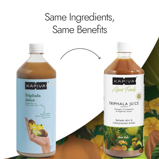 Kapiva Triphala Juice | 100% Ayurvedic | Relieves Constipation & Improves Digestion | No Added Sugar, 1L