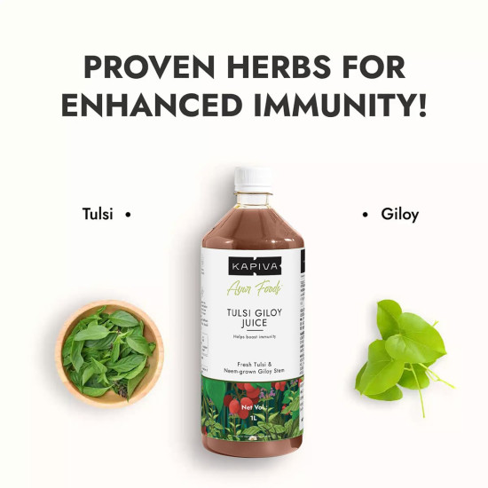 Kapiva Wild Tulsi Giloy Juice | Fresh Tulsi and Neem-grown Giloy to Support Immune Health