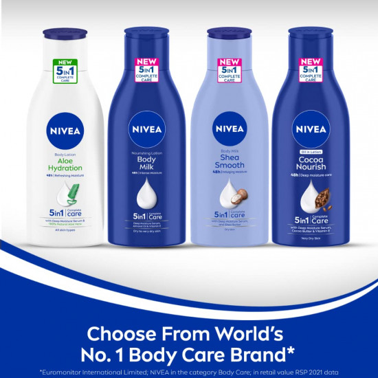 Nivea Body Lotion For Dry Skin, Shea Smooth, With Shea Butter, For Men & Women, 120 ml