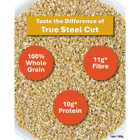 True Elements Steel Cut Oats 1.5kg - Oats | Healthy Source of Protein | Diet Food | 100% Wholegrain | Cereal for Breakfast True Elements Steel Cut Oats 1.5kg - Oats | Healthy Source of Protein | Diet Food | 100% Wholegrain | Cereal for Breakfast