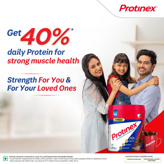 Protinex Rich Chocolate, 400g | Get 40% daily protein requirement for strong muscles when prepared with 200ml milk | High Protein | Zero Added Sugar | Nutritional Drink for Men and Women