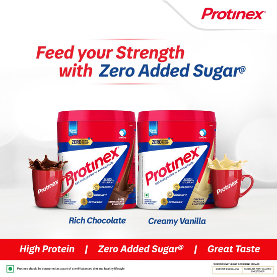 Protinex Rich Chocolate, 400g | Get 40% daily protein requirement for strong muscles when prepared with 200ml milk | High Protein | Zero Added Sugar | Nutritional Drink for Men and Women