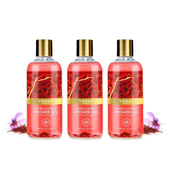 Vaadi Herbals Luxurious Shower Gel, Saffron, 300g (Pack of 3)