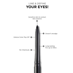 Colorbar Mesmereyes Opaque Pencil Kajal, Black 001, 0.35G | Moisturizing| Smudgeproof | Long Lasting