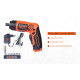 BLACK+DECKER BDCS36F 3.6V Li-Ion Cordless Screw Driver Kit with LED Guiding Light (10-Bits), Orange (BDCS36F-IN)