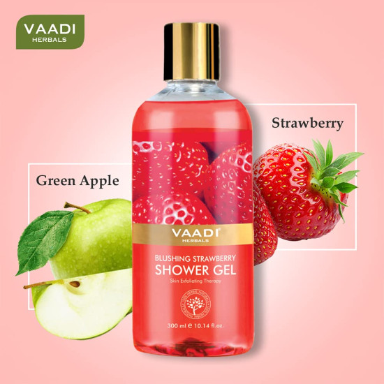 Vaadi Herbals Blushing Strawberry Shower Gel, 300g (Pack of 2)