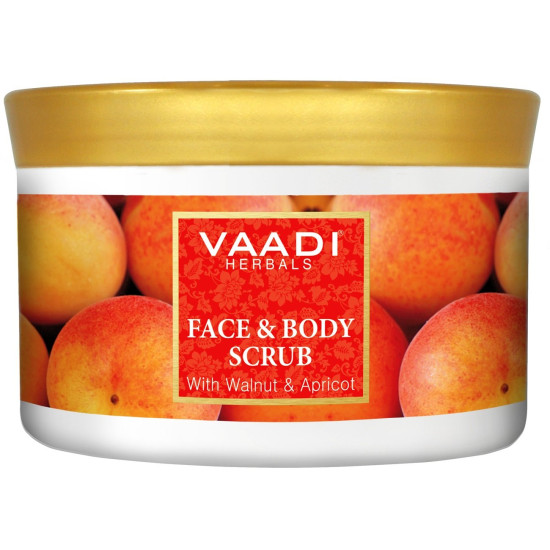 Vaadi Herbals Face and Body Scrub, Walnut and Apricot, 500g